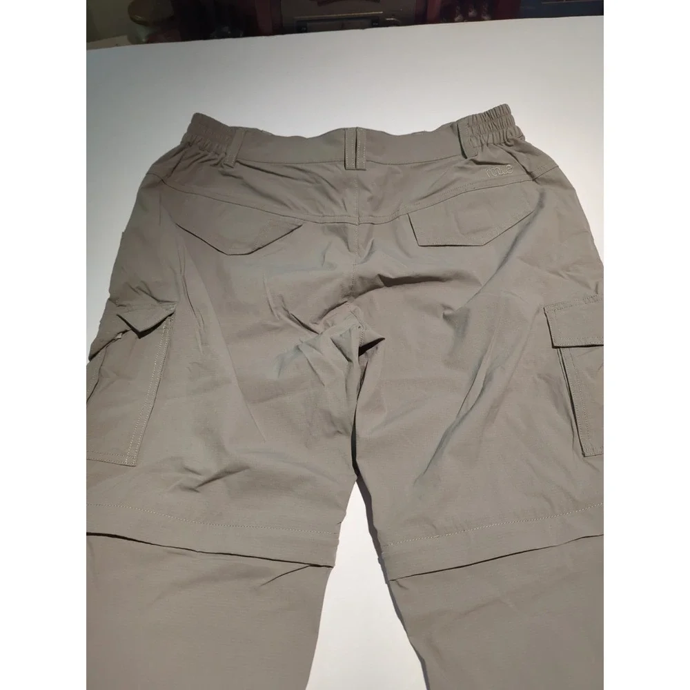 NONWE Mens Convertible Cargo Hiking Pants Sz 32x30.5 Khaki Zip Off Gorpcore